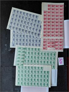 Nk 445-47 xx. Arkrester Nordkapp V. 25øre x292, 35øre x333 og 65øre x218 (Hk 51790). I tillegg 2 brev med de samme merkene