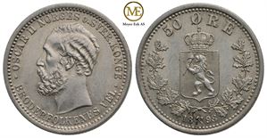 50 øre 1898 Oscar II. Kv.0