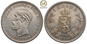 1 krone 1889 Oscar II. Kv.0/01