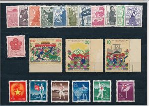 KINA (x) Mi 454-65, 481-83 og 485-90, 3 serier fra 1959. Alt utgitt uten lim (€ 180)