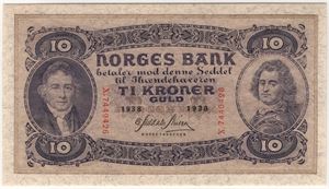 10 kroner 1938 X.7449426 Kv.0