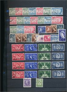SAMVELDET/KOLONIER 1953 Coronation 12 serier og 1958 The West Indies Federation 5 serier (1 verdi mangler på Jamaica), alt pent stemplet