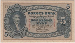 5 kroner 1941 T.6799133. 66 EPQ. Kv.0