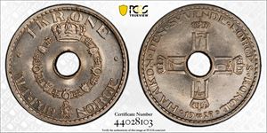 1 krone 1927 Kv 0 PCGS MS65 *