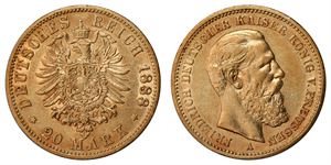 Tyskland 20 Mark 1888A Kv 1+