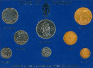 Årsett 1968 med en meget pen 2 øre inkludert. 0