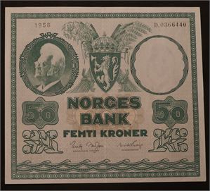 50 kroner 1958 D. Kv.1+