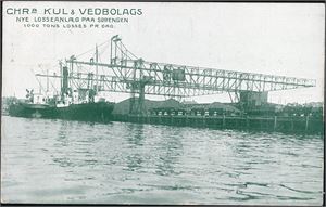 Chr.a Kul & Vedbolags Nye Losseanlæg Paa Sørengen. Brukt i 1936. K-1