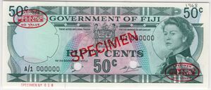 50 cents 1969 Fiji. Specimen. Kv.0/01