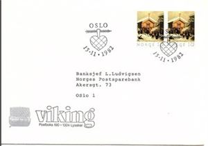 NK923 Førstedagsbrev med vignett fra Viking reklamebyrå, uregistrert i Brænnes katalog