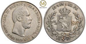 1/2 speciedaler 1862 Carl XV. Kv.1+