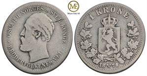 1 krone 1878 Oscar II. Kv.1/1-