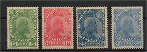 LIECHTENSTEIN 1912 Mi 1-3 b* komplett serie på mattpapper. (Mi € 1300)