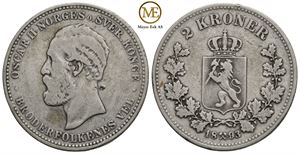 2 kroner 1893 Oscar II. Kv.1
