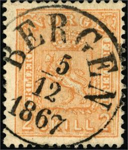 12. 2 skill 2, pent stemplet "Bergen 5.12.1867".