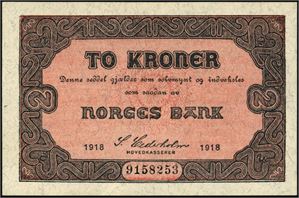 2 kroner 1918, nr 9158253. 0