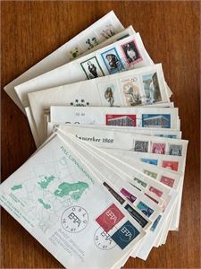 FDC Vignett NFT - 36 forskjellige fra 1967 - 1973