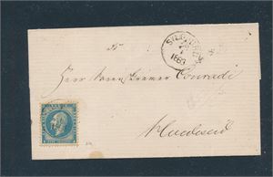 Nk 4 på brev stemplet "SILGJORD 1863" (Te, grad 5). Selger oppgir "Nk 4c, melkeblå", men vi er ikke sikre på dette.