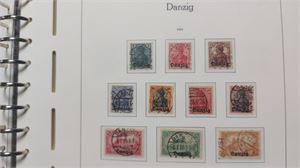 DANZIG stämplad samling i klämpärm (enstaka **/*) med förtyckta blad och flera bättre märken insatta