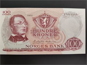 100 kroner 1972 X erstatning ex. Samlerbørsen 23.6.2017