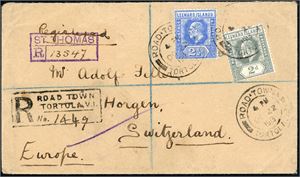 DWI / Leeward Islands. 4 covers, sent via St. Thomas between 1901 to 1912 to Austria, Germany, Switcherland and USA.
