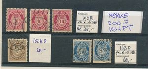 Heftemerker Nk 100B x3, 102bD og 103D x2 (Nk 175)