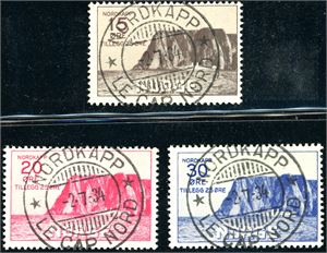 181/83. Nordkapp I i komplett serie, alle pent stemplet "Nordkapp Le Cap Nord 2.7.34".