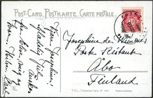 77. 10 øre Posthorn på postkort, annullert med hjelpestempel "Kristiania G 18.12.09".