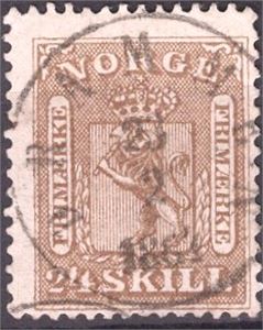 NK 10 Drammen 23-2-1864 prakt st. på 24 skill våpen. Svak del av ekstra bue, men likevel meget pent merke