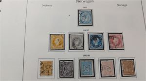 NORGE mest stämplad samling 1855-1997 i KABE förtrycksalbum