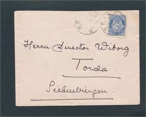 Nk 79 på pent brev stemplet "KRAGERØ" til Torda, Siebenbürgen (i dagens Ungarn). Pent, med ankomststempel bak