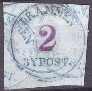 Drammen Byp. I S/A 7 I xa stemplet. Pent og sjeldent