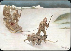 Gustav Lærum 21.4.96. Polar-ekspedition på tur. Kartongkort. K-1