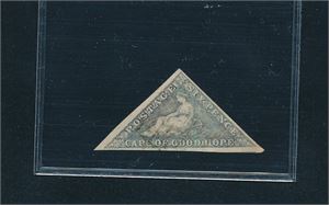 SOUTH AFRICA - CAPE OF GOOD HOPE o SG 7d, Six pence slate purple med bra marger (£ 1000)