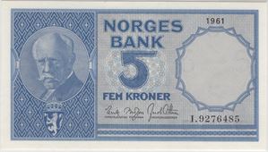 5 kroner 1961 I.9276485. 67 EPQ. Kv.0