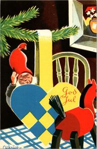 AUKRUST. Nisse i julekurv. (Mittet 2687). UB. Kv. 1