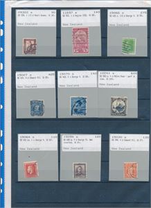 NEW ZEALAND o 11 eldre merker med tidligere salgspris 2530 kroner. Ser ut til å være priset til 5kr pr £ stort sett.