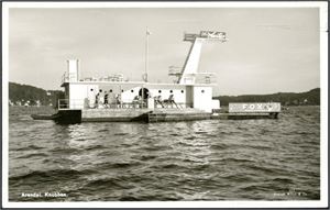 Arendal med omegn. 230 kort i småformat i album. Kun et fåtall kort fra selve byen.