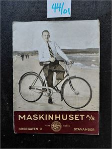 SALGSBROSJYRE FOR SYKLER Noe oppløst brosjyre fra Maskinhuset A/S i Stavanger 1939