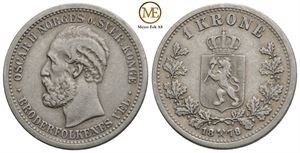 1 krone 1878 Oscar II. Kv.1+