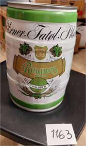 ØL-TØNNE - Ringnes 5 liter fra ca 1990. Tom, vekt 555 gram