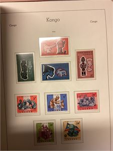 Afrika.  To Leuchtturmalbum med "Nye Afrikanske stater".  Katenga, Süd Kasai, Kongo, Lesotho, Libya og Madagaskar .  Samlingen inneholder ** merker fra 1960-tallet og frem til og med 1970.