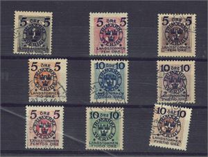 SVERIGE Lot Facit 115-123, Landstorm II, de 9 første stemplet