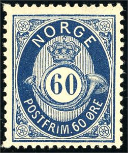 31. 60 øre skravert Posthorn. (2.000,-).