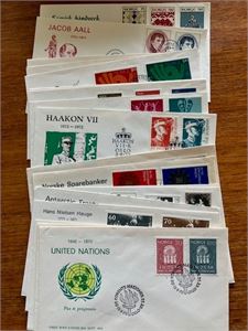FDC Vignett Bergen Fil. Klubb - 19 forskjellig 1970-73