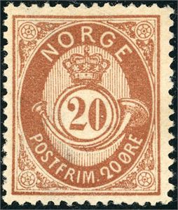 39 Y. 20 øre brun 1883. (5.000,-).
