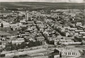 Postkort jernbane RØROS med stasjon (ST) A6 s/h (Norrønafly 79449), stemplet Storsjøen IIA 1960