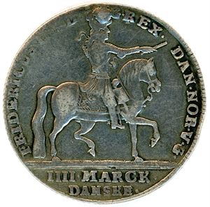 4 Mark 1723. Rytter. Flere loddespor.