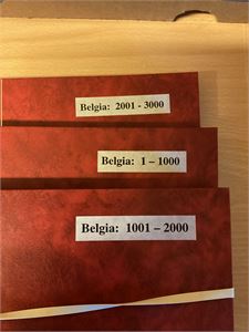 Belgia Belgia stemplet fra AFA 150 - AFA 1900 i 3 stk røde Leuchtturm instikksbøker