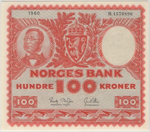 100 kroner 1960 H.1570896. Kv.0